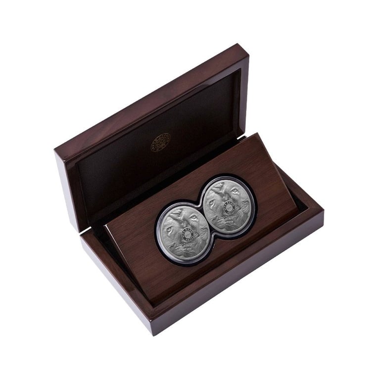 Silver Lion Big Five Series III – 2 x 1 oz Proof Set Double Capsule in coin case