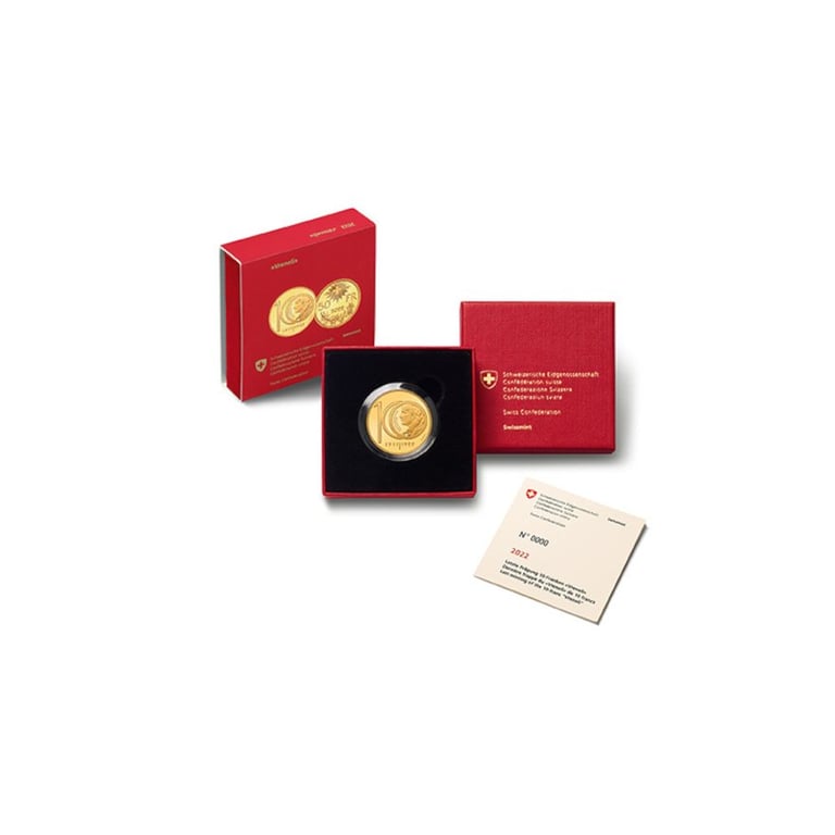 Gold Vreneli - 100th Anniversary - 50 Francs PF - 2022 in the original coin case