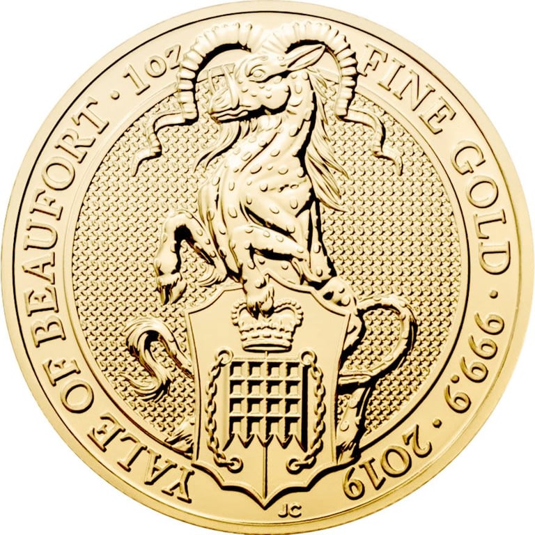 Front of the Gold The Queen's Beasts 1 oz - Yale of Beaufort