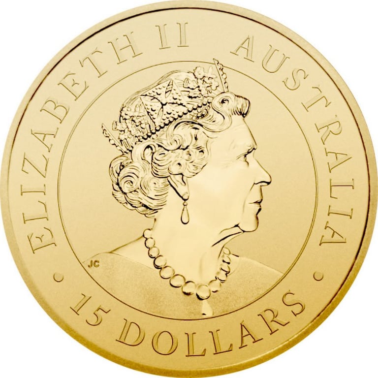 Back of the Gold Kookaburra 1/10 oz - 2023