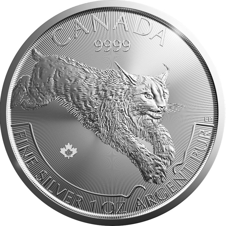 Front of the Silver Lynx 1 oz - Predator Series - 2017