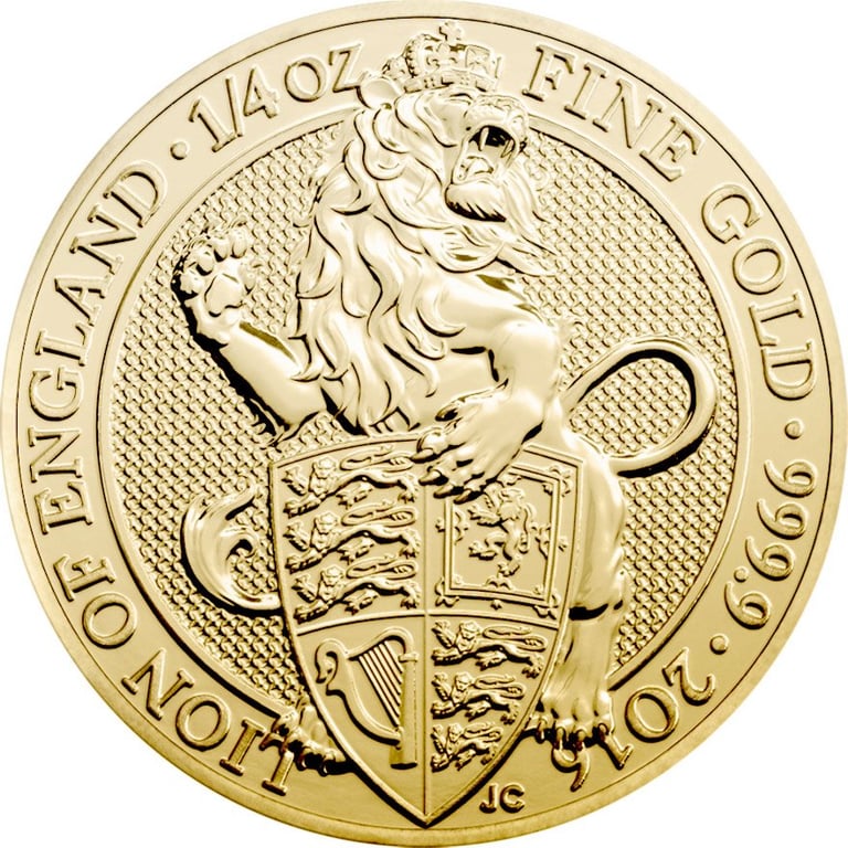 Front of the Gold The Queen´s Beasts 1/4 oz - Lion of England