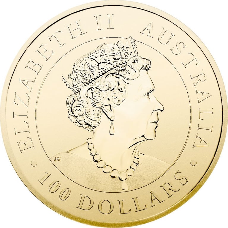 Back of the Gold Emu 1 oz - 2022
