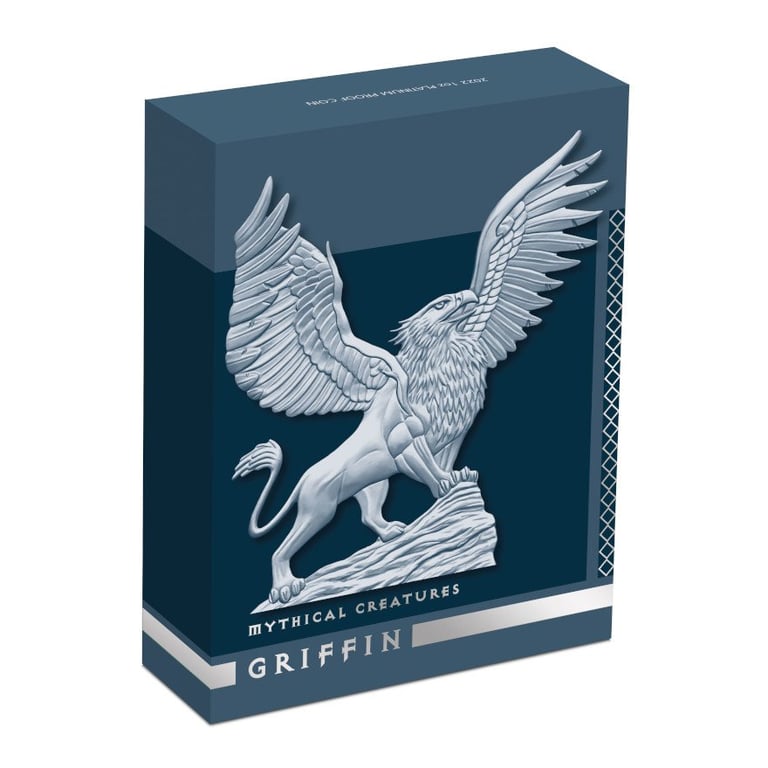 Original coin case of the Platinum Griffin - Mythical Creatures - 1 oz PF - 2022