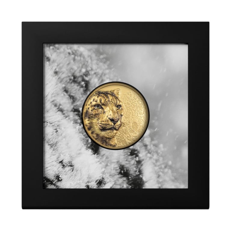Gold Snow Leopard 1 oz PF- High Relief 2024 in the original coin case