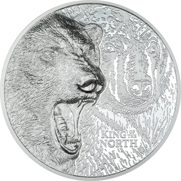 Front of the Silver King of the North - Polar Bear 3 oz PF - Ultra High Relief
