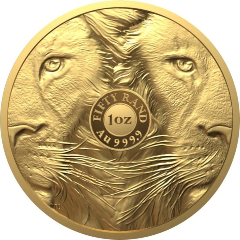 Back of the Gold Lion 1 oz PF - Big Five Series II - 2022