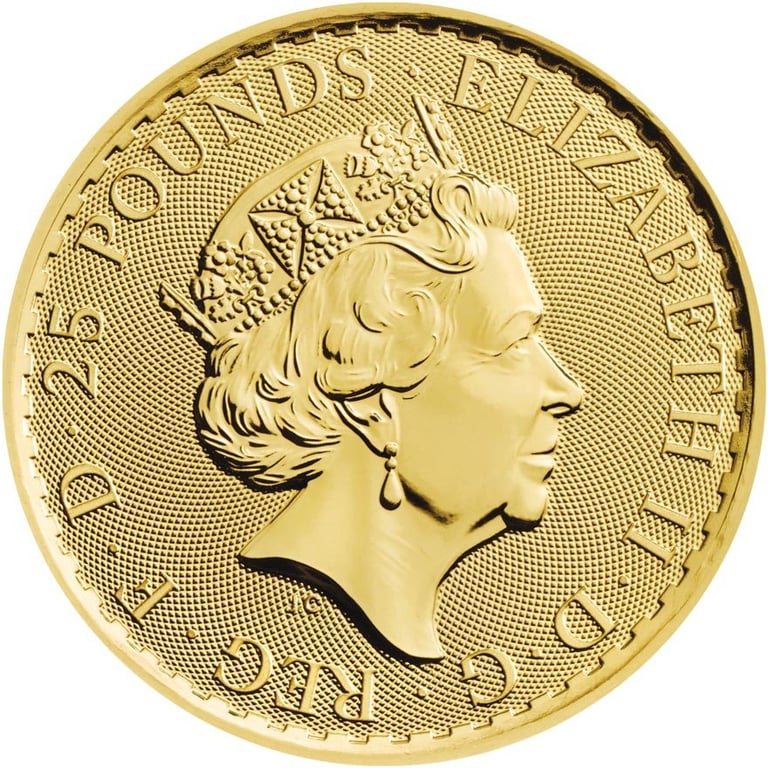 Back of the Gold Britannia 1/4 oz