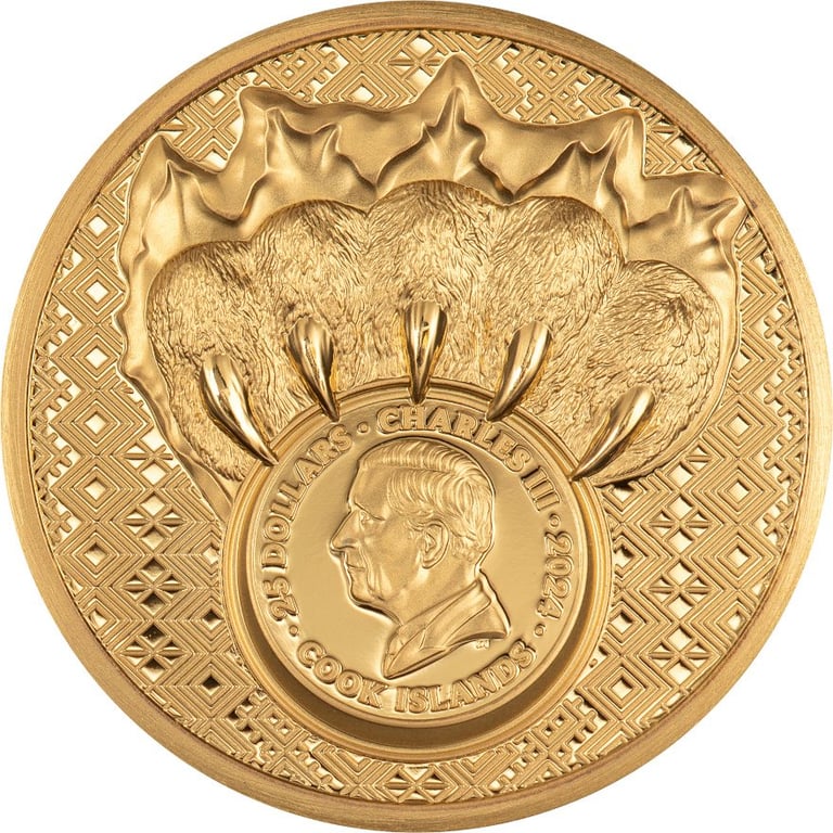 Back of the Gold King of the North - Polar Bear 1/4 oz PF - Ultra High Relief