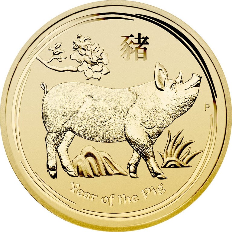 Front of the Gold Lunar l-ll 1/4 oz