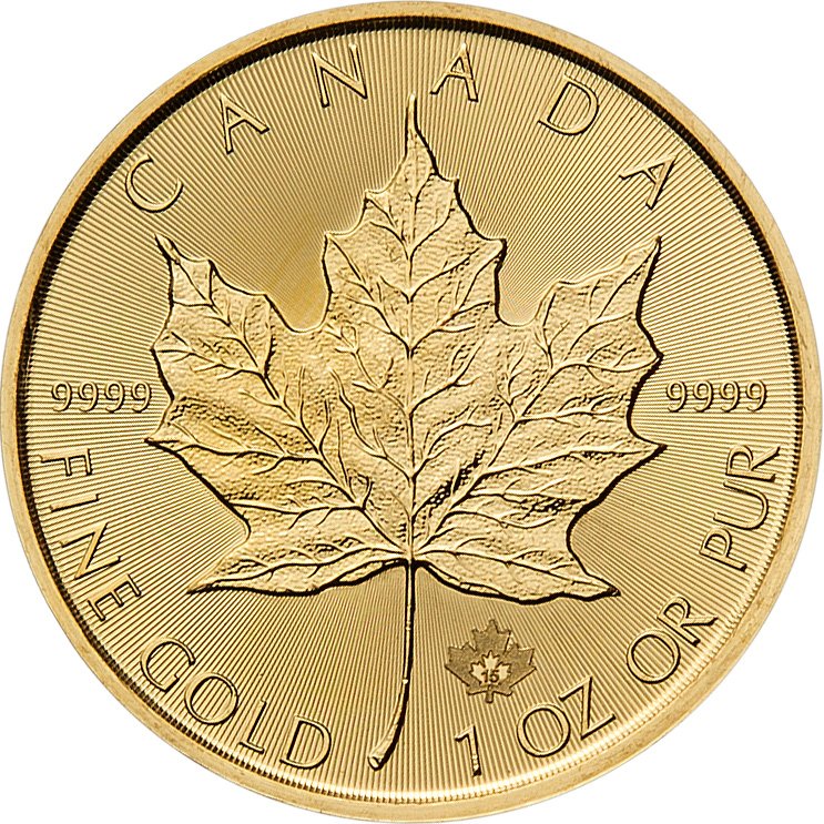 Front of the Gold Maple Leaf 1 oz