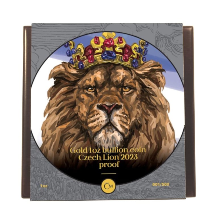 Original coin case of the Gold Czech Lion 1 oz - PF - 2023 (incl. case and COA)