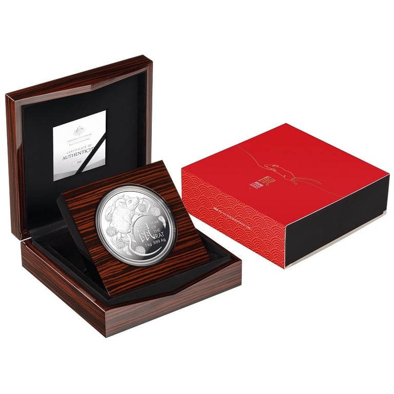 Silver Lunar Rat 1000 g PF - RAM 1st Edition in the original coin case