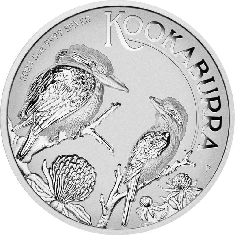 Front of the Silver Kookaburra 5 oz Proof - Incused - 2023