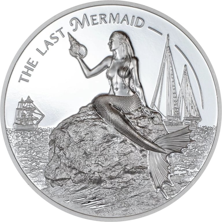 Front of the Silver X-Ray The Last Mermaid 1 oz - Ultra High Relief - 2024