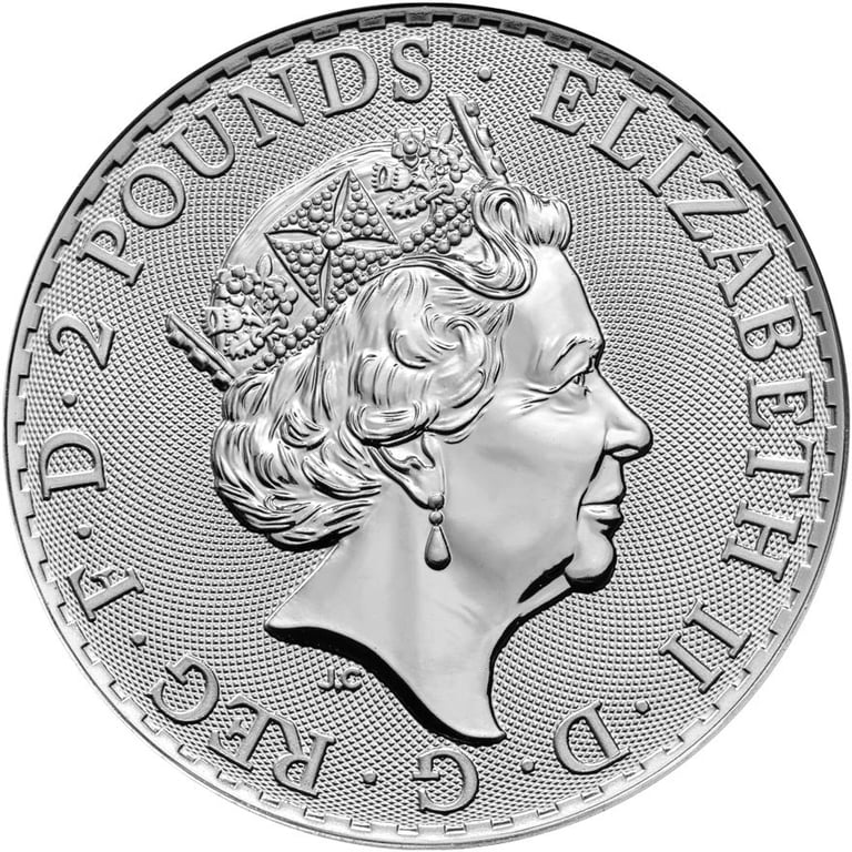 Back of the Silver Britannia 1 oz