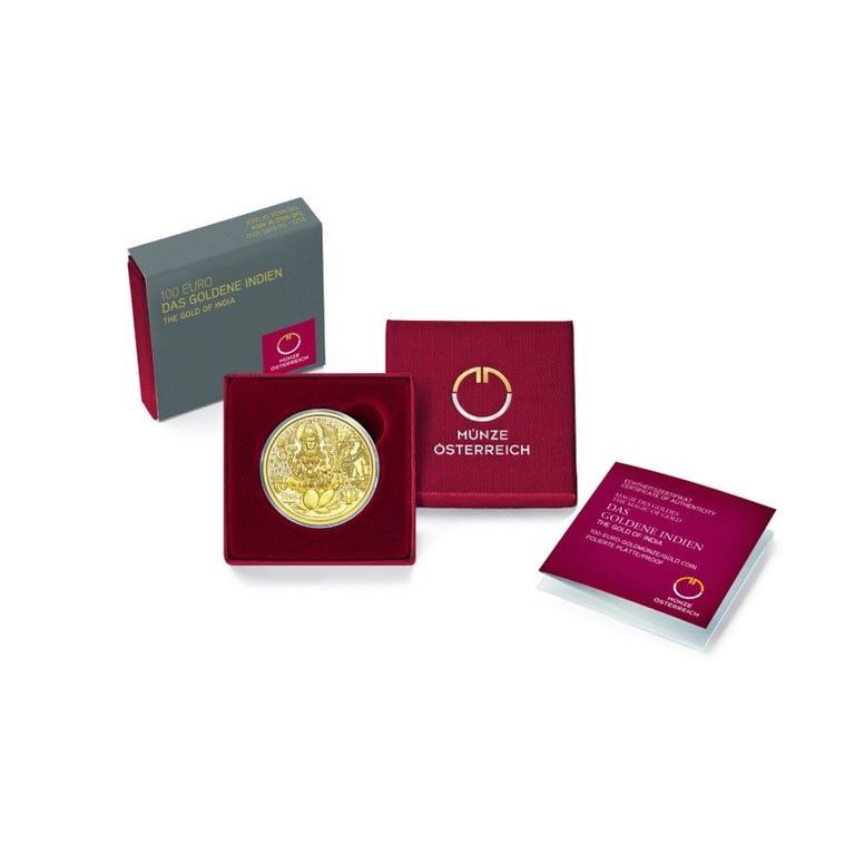 Gold Magic of Gold 1/2 oz PF - The Golden India in the original coin case