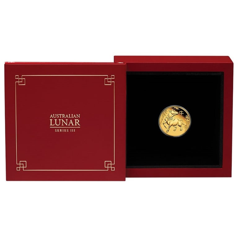 Gold Lunar III Ox 1/10 oz PF - 2021 in the original coin case