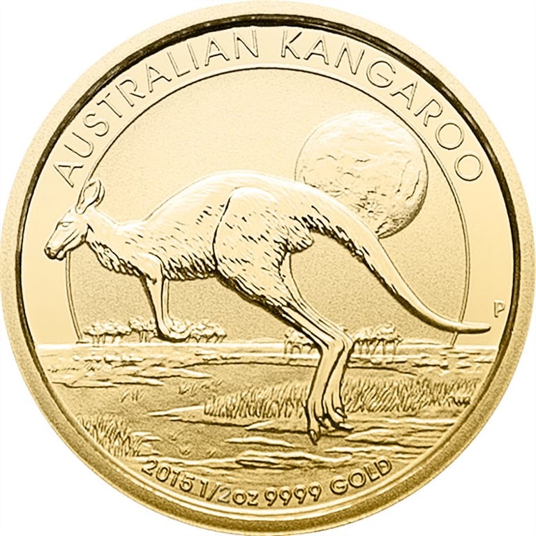 Front of the Gold Kangaroo 1/2 oz