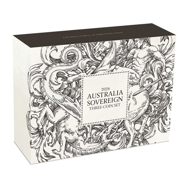 Box of Gold Sovereign 3 Coin Set Proof - Perth Mint 2026