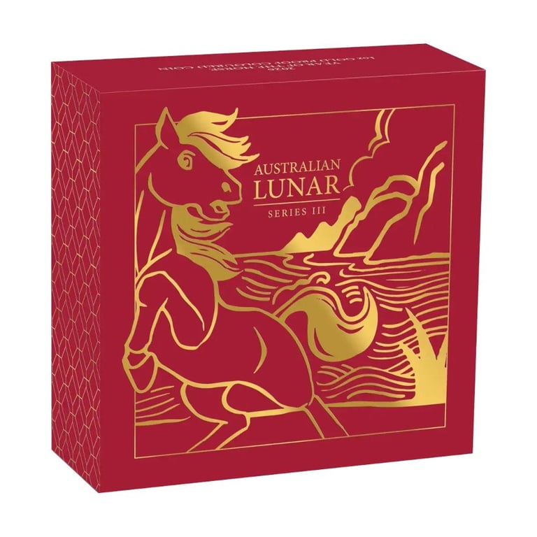 Box of Gold Lunar colored horse 1 oz - Proof 2026