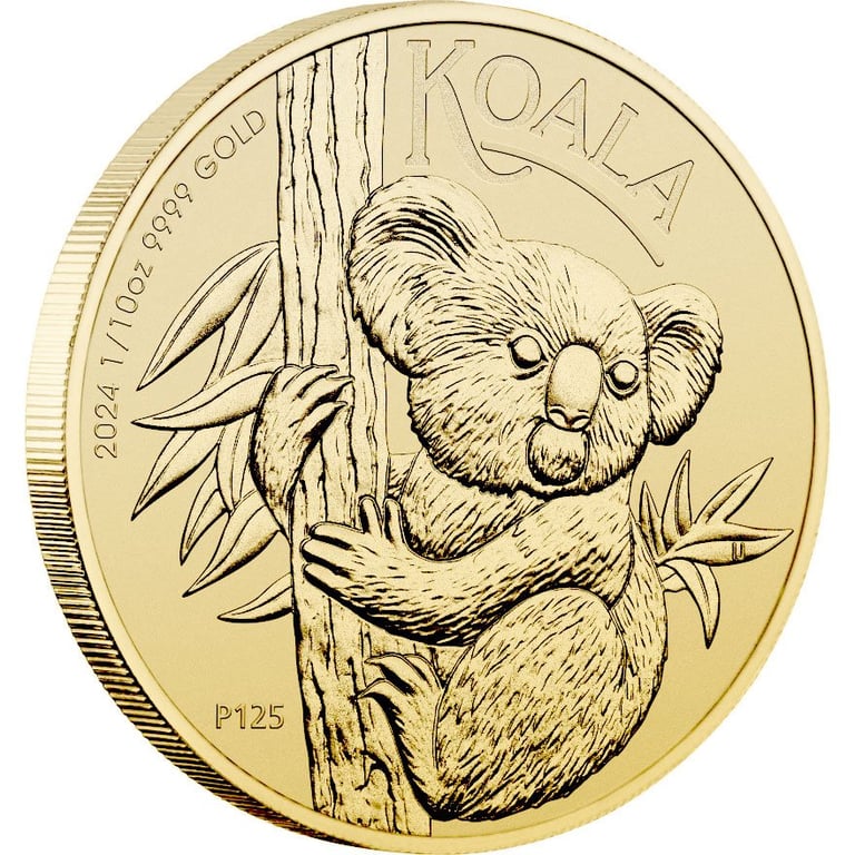 Side view of the Gold Koala 1/10 oz - 2024