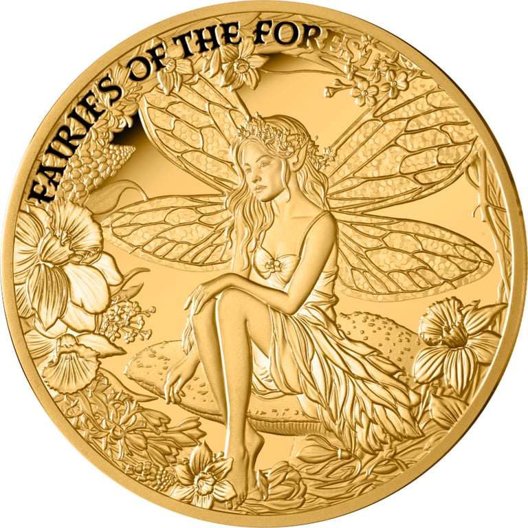 Front of Gold Forest Fairies 1 oz Proof – 2026