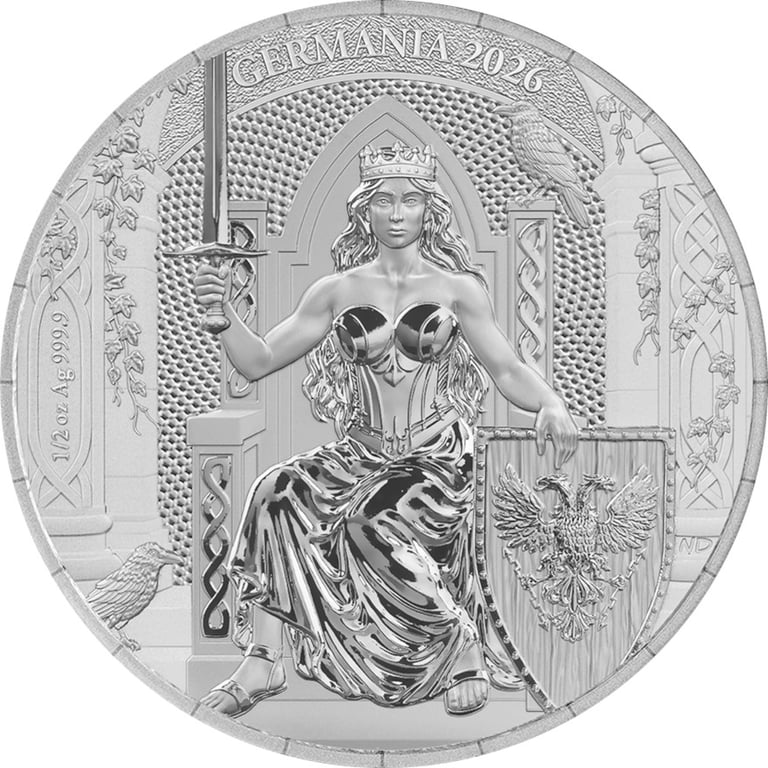 Front of Silver Germania 1/2 oz - 2026