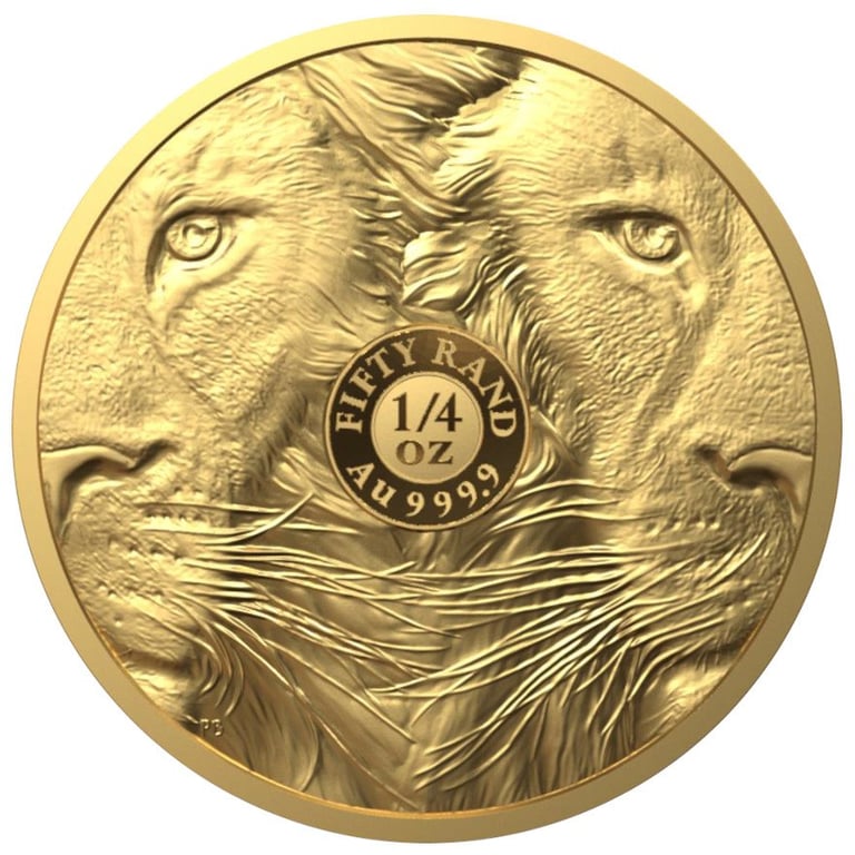 Back of the Gold Lion 1/4 oz PF - Big Five Series II - 2022