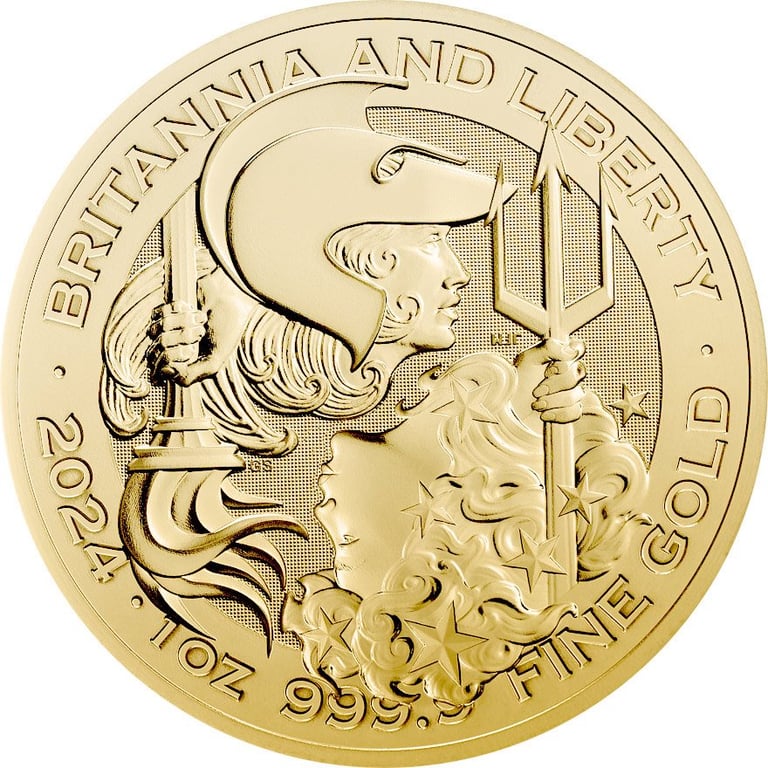 Front of the Gold Britannia & Liberty 1 oz - 2024