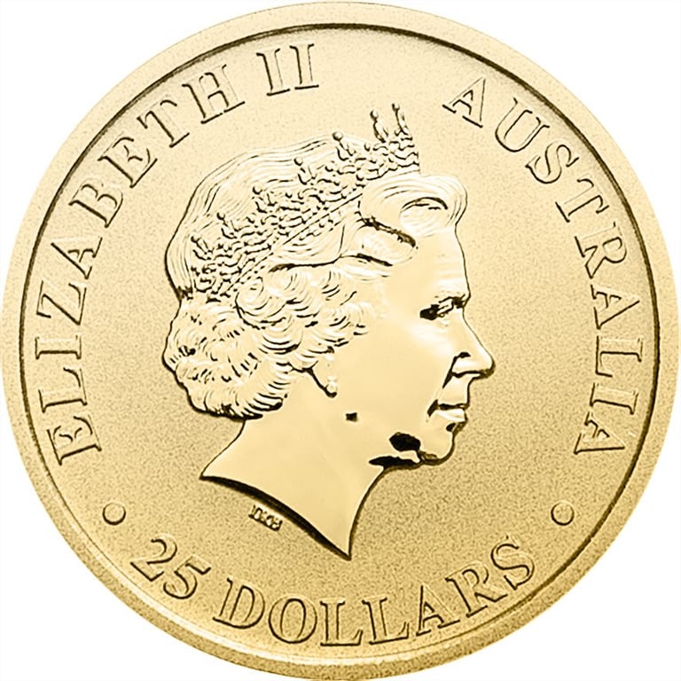 Back of the Gold Kangaroo 1/4 oz