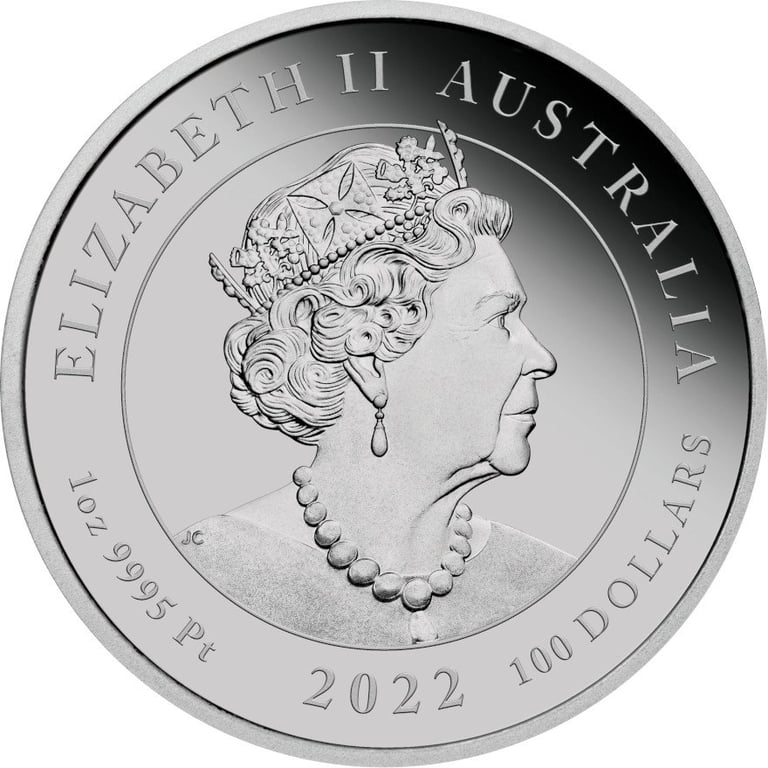 Back of the Platinum Griffin - Mythical Creatures - 1 oz PF - 2022