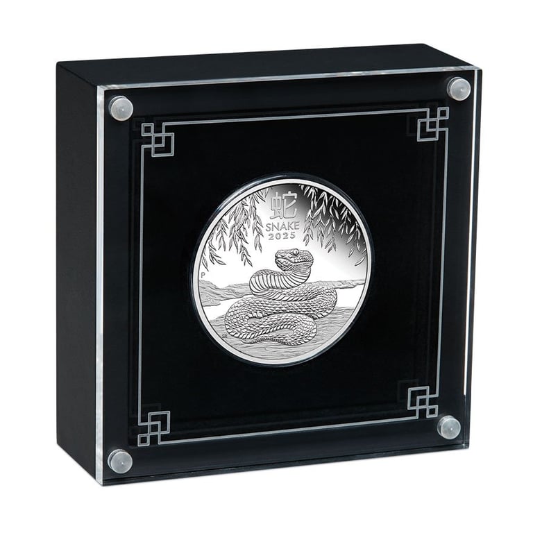 Silver Lunar III 1 oz PF - Snake 2025 in the original coin case
