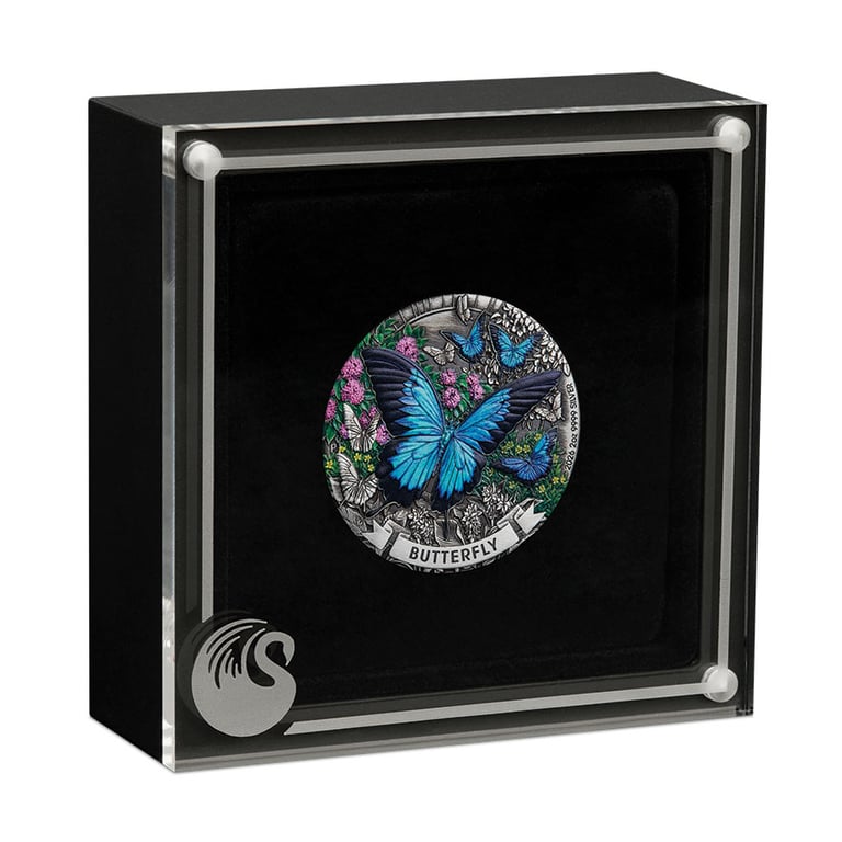 Coin case of Silver Butterfly 2 oz – Antique Finish 2026