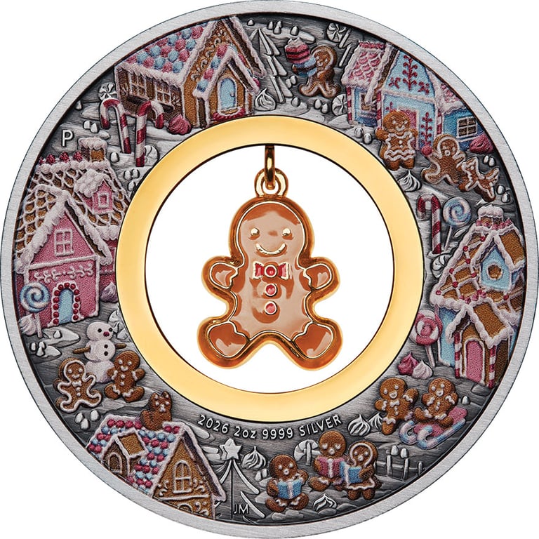 Front of Silver Gingerbread Christmas 2 oz - Antik Finish 2026