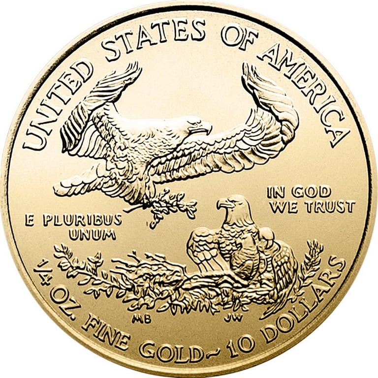 Back of the Gold American Eagle 1/4 oz