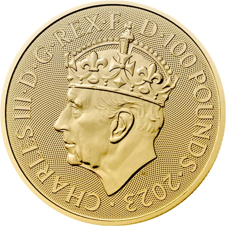 Back of the Gold Britannia - Coronation 1 oz - 2023