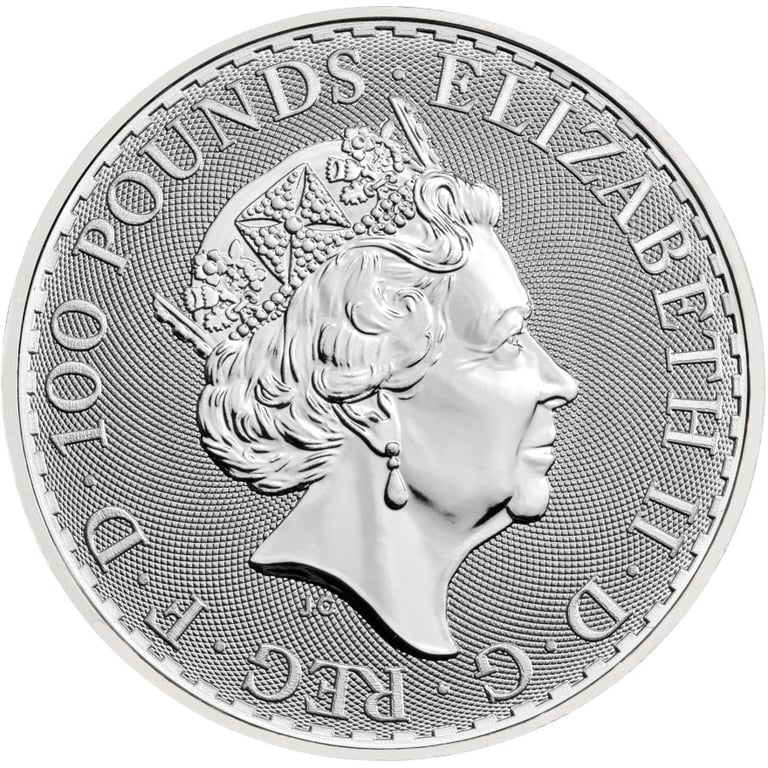 Back of the Platinum Britannia 1 oz - 2022