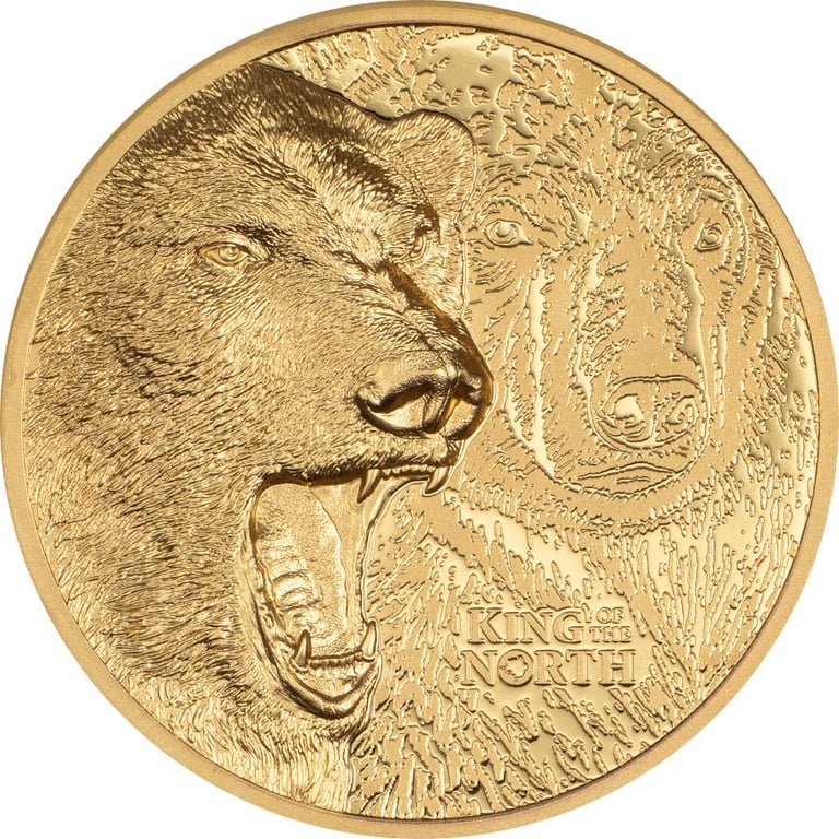 Front of the Gold King of the North - Polar Bear 1 oz PF - Ultra High Relief