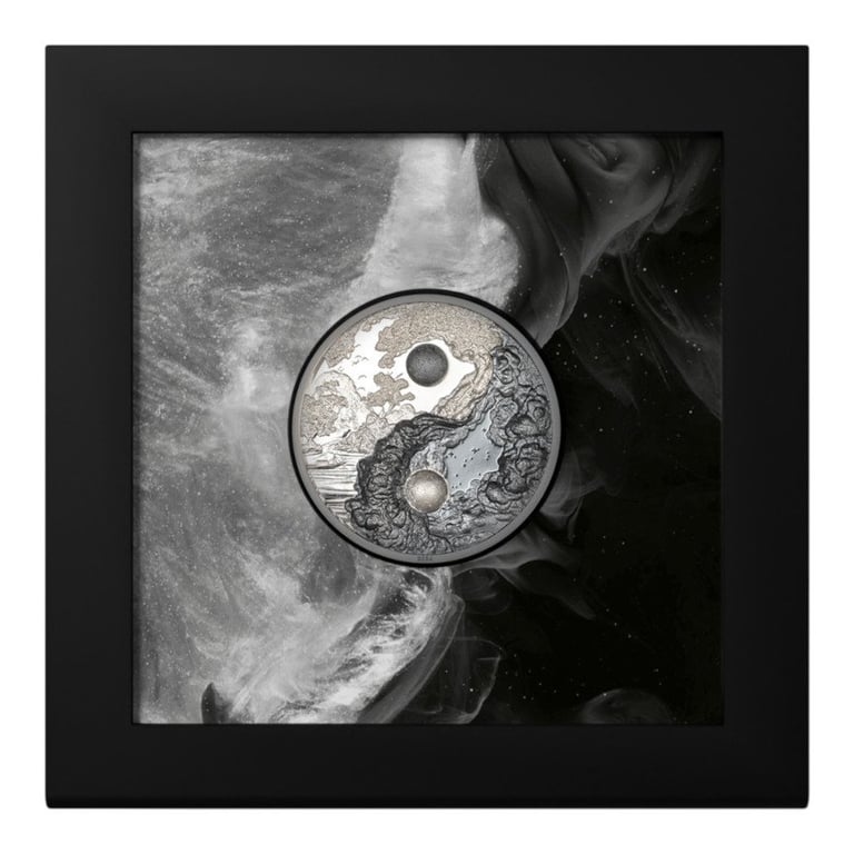Silver Yin and Yang 1 oz - Ultra High Relief - 2024 in the original coin case