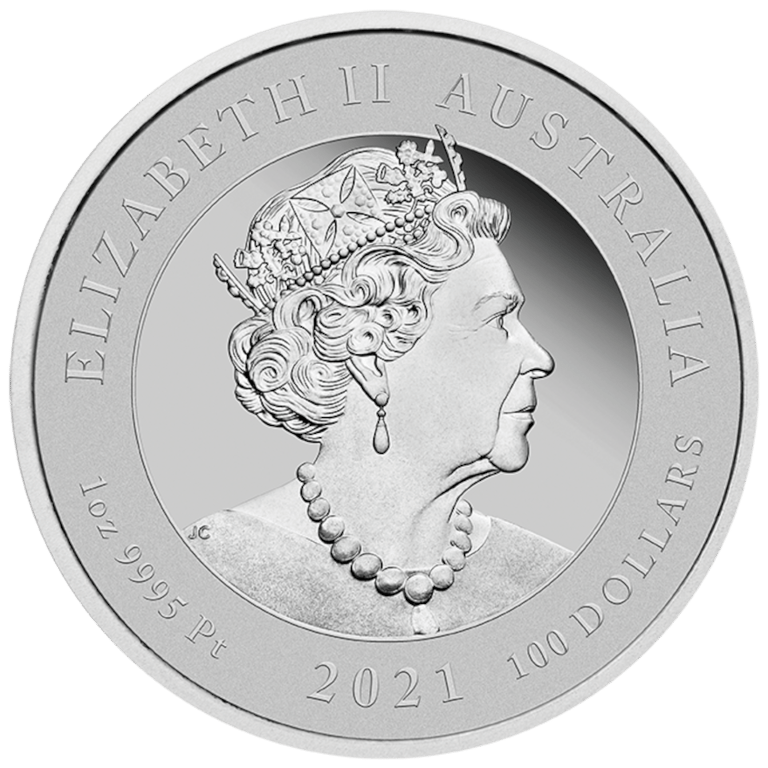 Back of the Platinum Unicorn 1 oz - Mythical Creatures - PF 2021