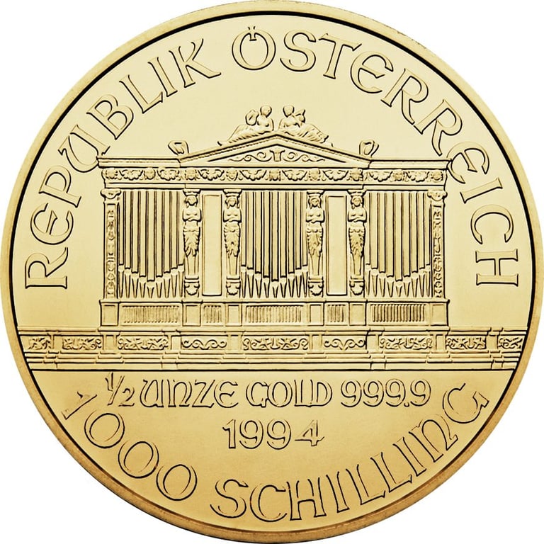 Back of the Gold Philharmonic 1/2 oz - ATS