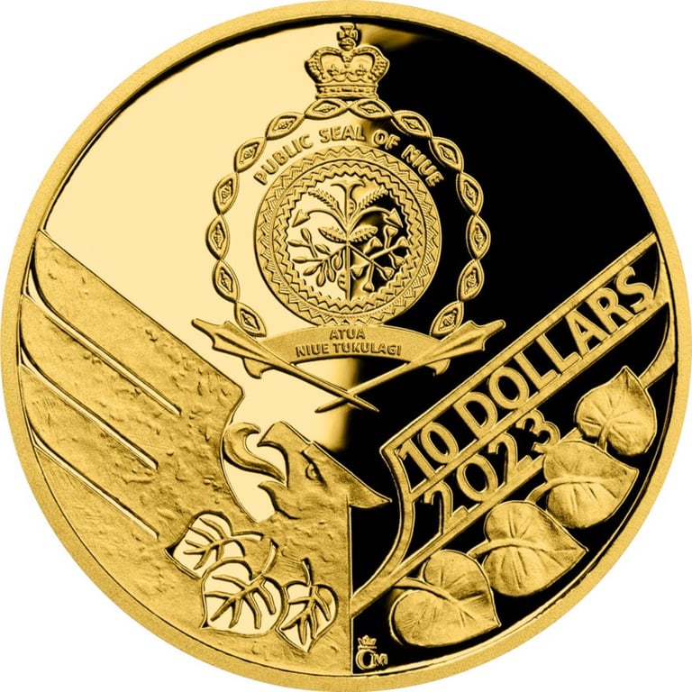 Back of the Gold Czech Lion 1/4 oz - PF - 2023 (incl. case and COA)