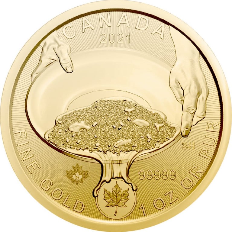 Front of the Gold Klondike Gold Rush 1 oz - Panning for Gold 2021