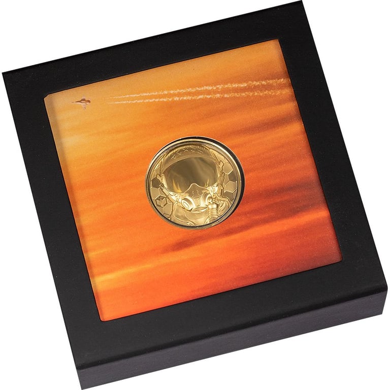 Gold Real Heroes - Fighter Pilot 1 oz - 2020 in the original coin case