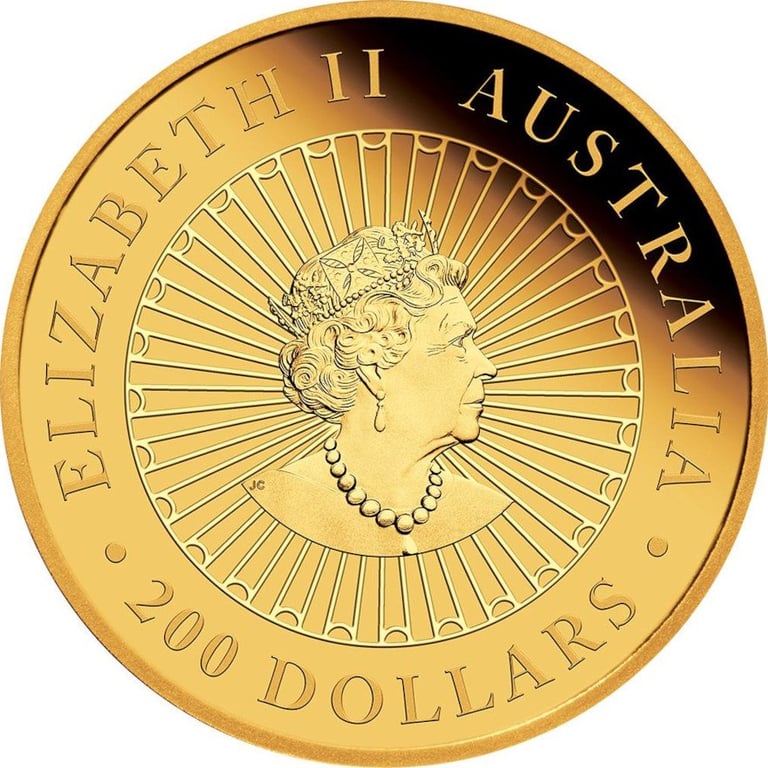Back of the Gold Great Southern Land 2 oz PF Opal Coin
