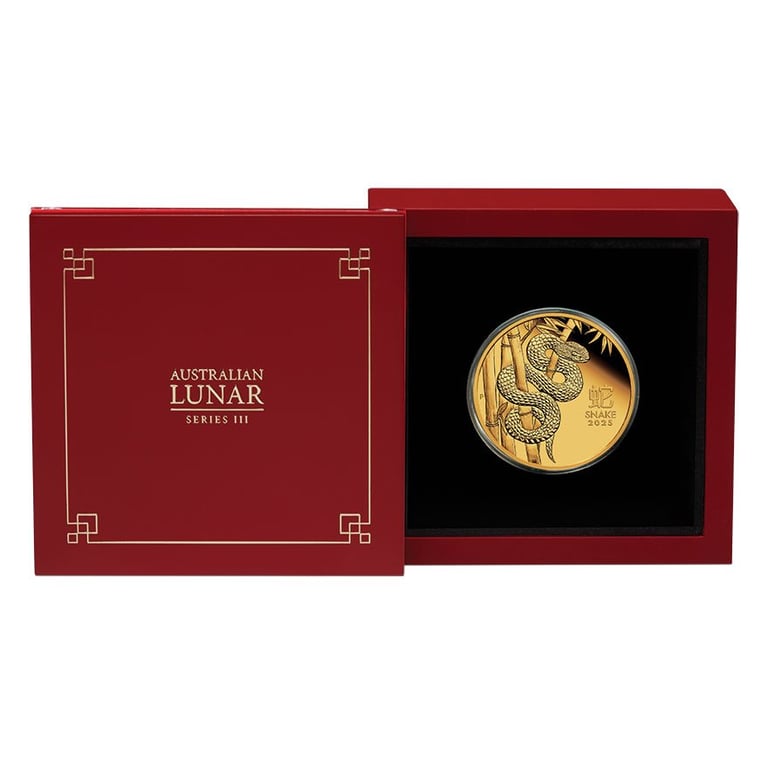 Gold Lunar III Snake 1 oz PF - 2025 in the original coin case