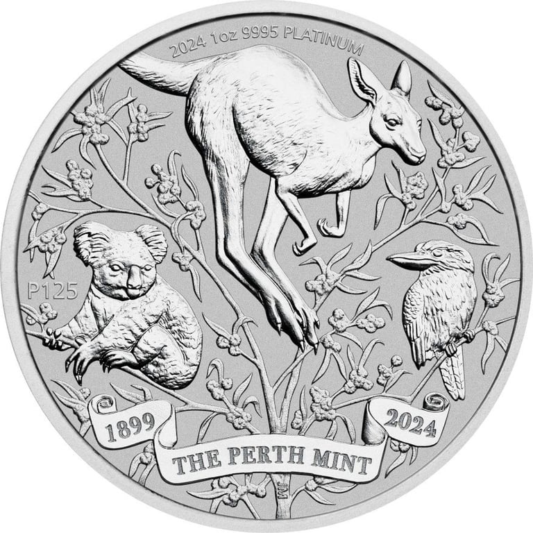 Front of the Platin The Perth Mint's 125th Anniversary 1 oz