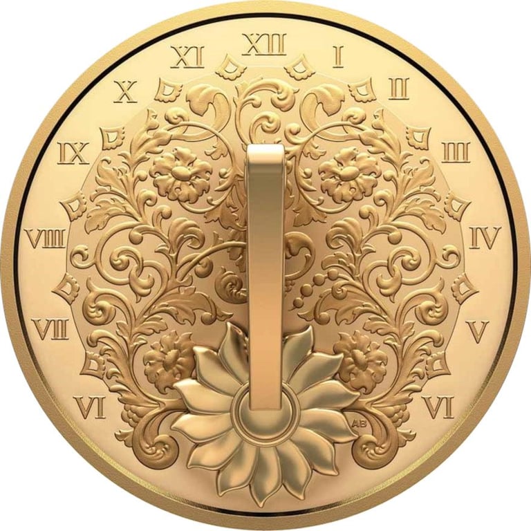 Front of the Silber The Gilded Sundial 1 oz - Royal Canadian Mint