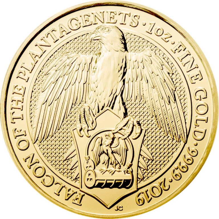Front of the Gold The Queen's Beasts 1 oz - Falcon of the Plantagenets